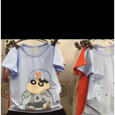 湖南常德**可愛卡通印花童裝短袖套褲批發富民服裝雙子城十元純棉T恤衫套裝批發網夜市地攤貨源批發貨到付款菲池魚