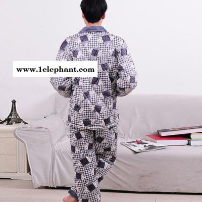 2103新款 睡衣男士加厚珊瑚絨睡衣秋冬衣長(zhǎng)袖套裝家居