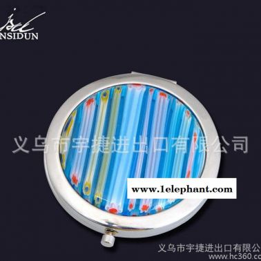 ** 切面貓眼石**時尚化妝鏡 防霧雙面鏡