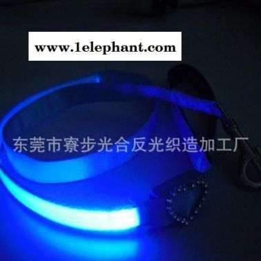 CE環保 現貨LED發光寵物帶 發光尼龍胸背帶 流閃貓眼背帶