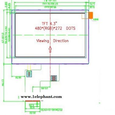4.3寸LCD液晶屏 TFT 顯示屏 480X272 用于數碼車載 可視對講 貓眼