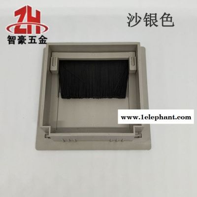 沙銀灰方型80*80塑料辦公會議電腦桌面穿線盒走線盒過線盒線孔蓋板 線孔蓋