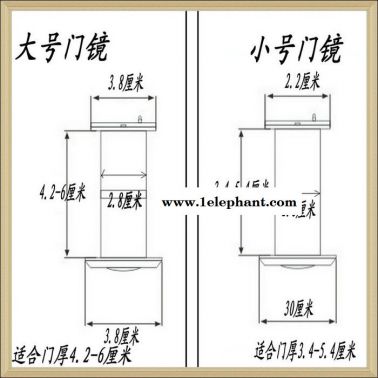 順輝五金純銅高清光學廣角貓眼門鏡防盜門管徑16/28帶蓋 熱