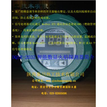 陜西秦川熱 工DQSR-203 Z智能數顯火焰探測器，輸出開關量模擬量信號