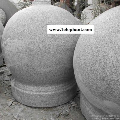 湖北幻彩紅廠家大量生產芝麻白石球路障 花崗巖圓形擋車石球 路障球