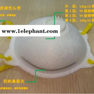 福建工廠直銷kn95杯型口罩，防塵防霧霾