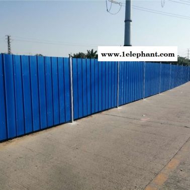 江門(mén)市區(qū)道路路面施工圍蔽 單層彩鋼鐵皮圍蔽圍檔 可定制